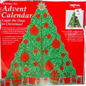 Vintage DateWorks Advent Calendar‎ Christmas Tree 3D Stand Up New